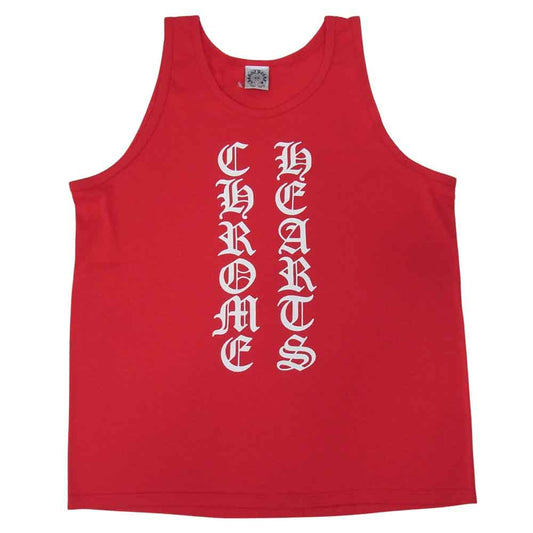 CHROME HEARTS クロムハーツ（原本無） ロゴ プリント タンクトップ レッド系 M【極上美品】【中古】