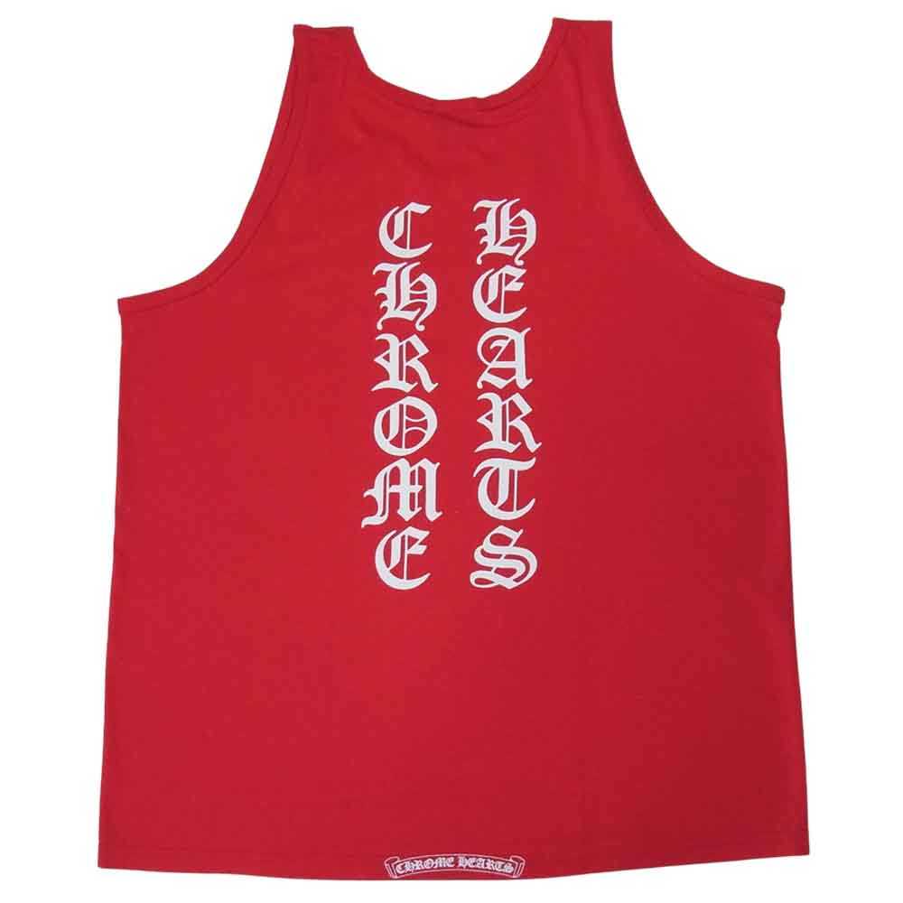 CHROME HEARTS クロムハーツ（原本無） ロゴ プリント タンクトップ レッド系 M【極上美品】【中古】