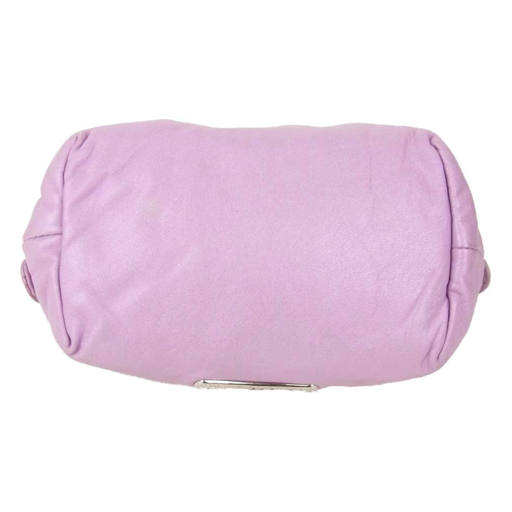 CHROME HEARTS クロムハーツ（原本無） COSMETIC POUCH CHプラス パッチ ダガージップ レザー コスメ ポーチ パープル系【中古】