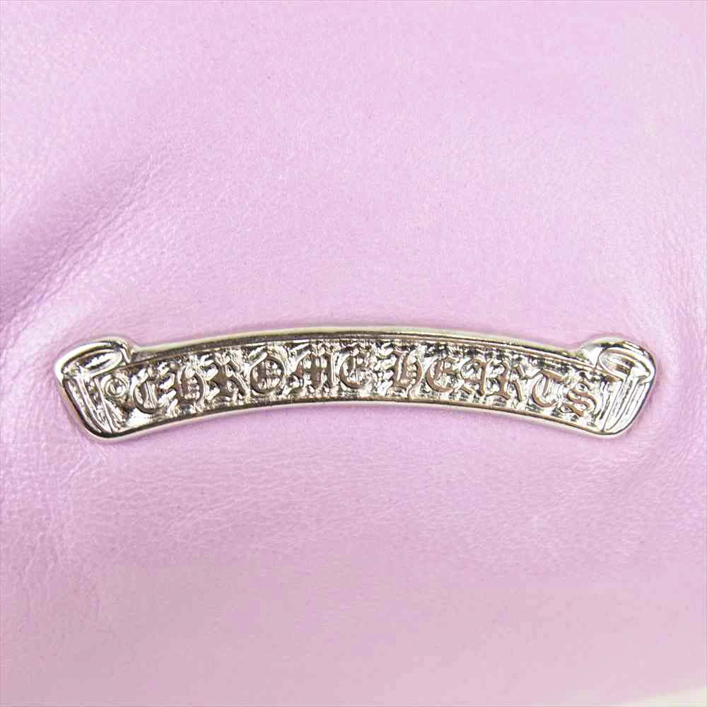 CHROME HEARTS クロムハーツ（原本無） COSMETIC POUCH CHプラス パッチ ダガージップ レザー コスメ ポーチ パープル系【中古】