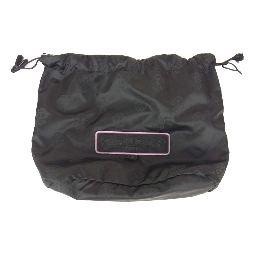 CHROME HEARTS クロムハーツ（原本無） COSMETIC POUCH CHプラス パッチ ダガージップ レザー コスメ ポーチ パープル系【中古】