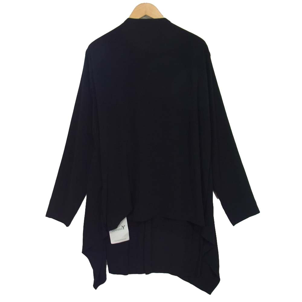 Yohji Yamamoto ヨウジヤマモト GroundY GM-T21-800-3 T/A Vintage Decyne Combination Layered Drape Cardigan ヴィンテージ デシン コンビネーション レイヤード ドレープ カーディガン ブラック系 3【新古品】【未使用】【中古】