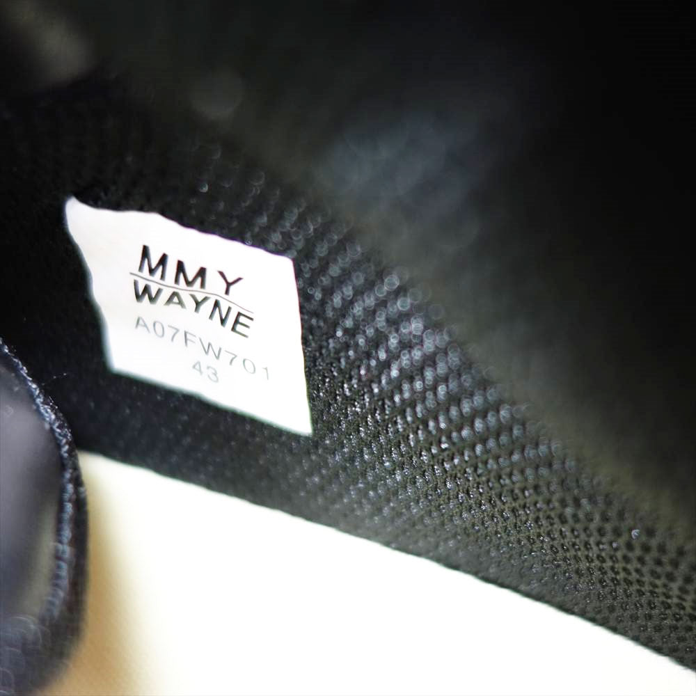 メゾンミハラヤスヒロ A07FW701 WAYNE OG Sole Leather High top ハイカット スニーカー ブラック系 43【極上美品】【中古】