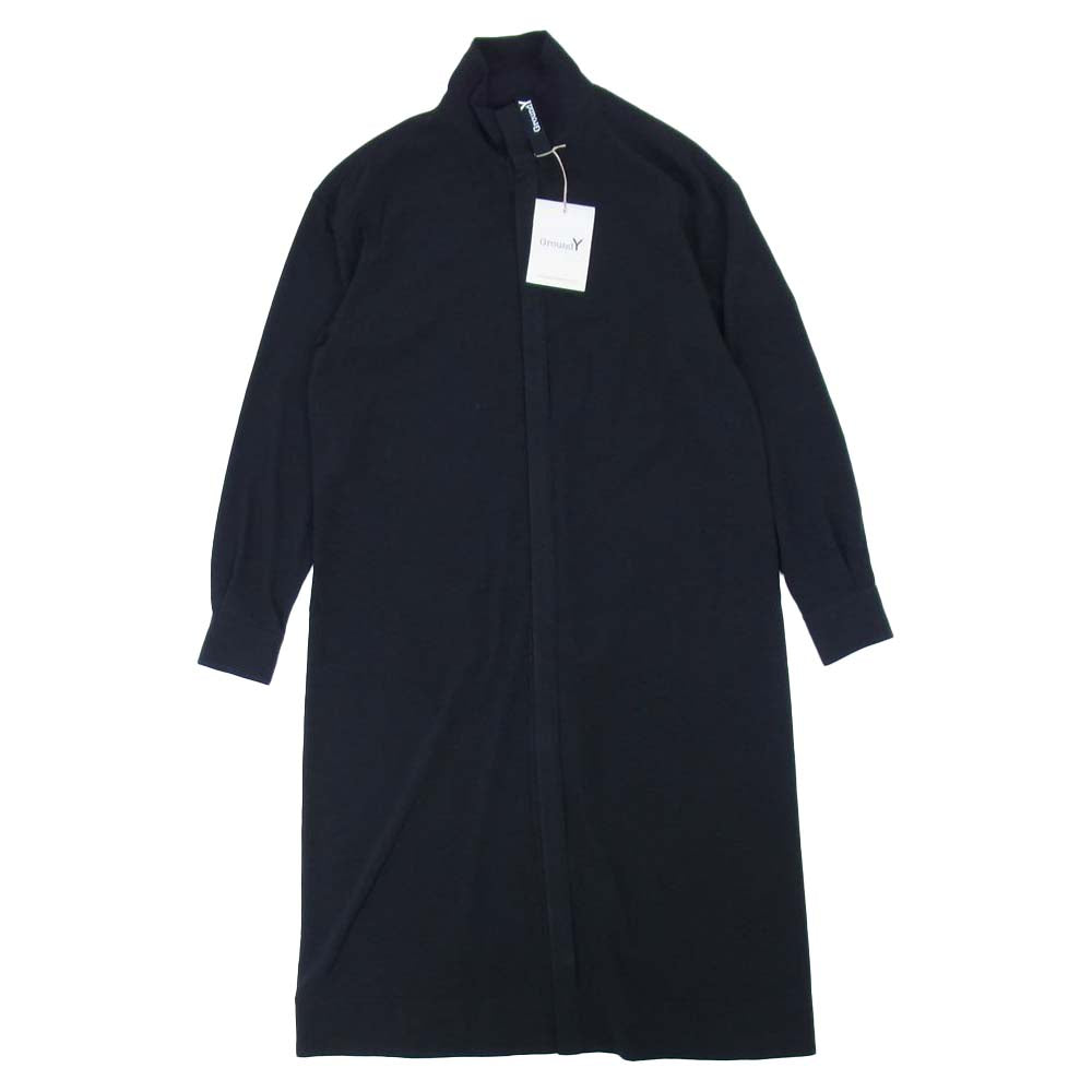 Yohji Yamamoto ヨウジヤマモト GroundY GT-B06-500-1 Vintage Decyne Stand Collar Long Shirt ヴィンテージ デシン スタンド カラー ロング シャツ ブラック系 3【新古品】【未使用】【中古】
