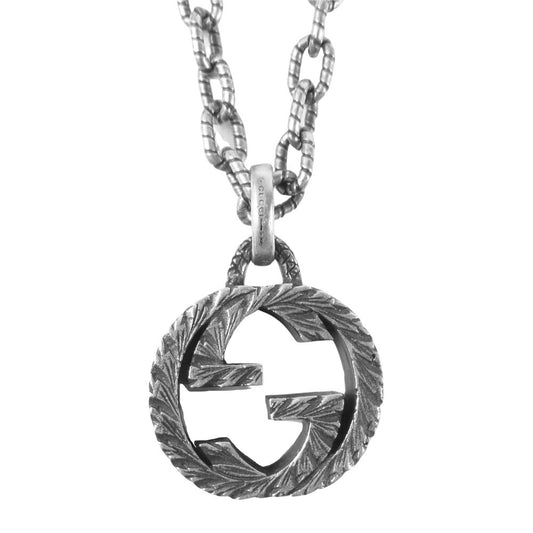 GUCCI グッチ 455307 インターロッキングG GG ロゴ ネックレス シルバー系【美品】【中古】