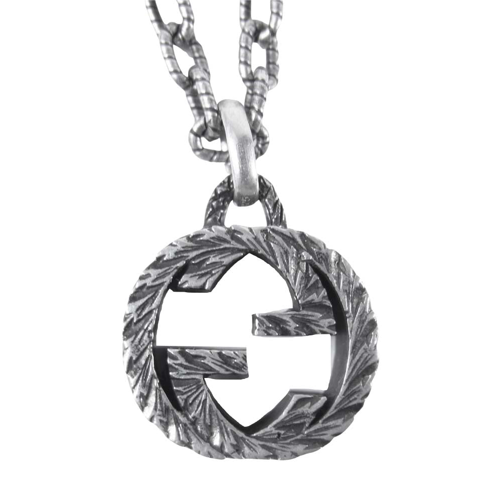 GUCCI グッチ 455307 インターロッキングG GG ロゴ ネックレス シルバー系【美品】【中古】