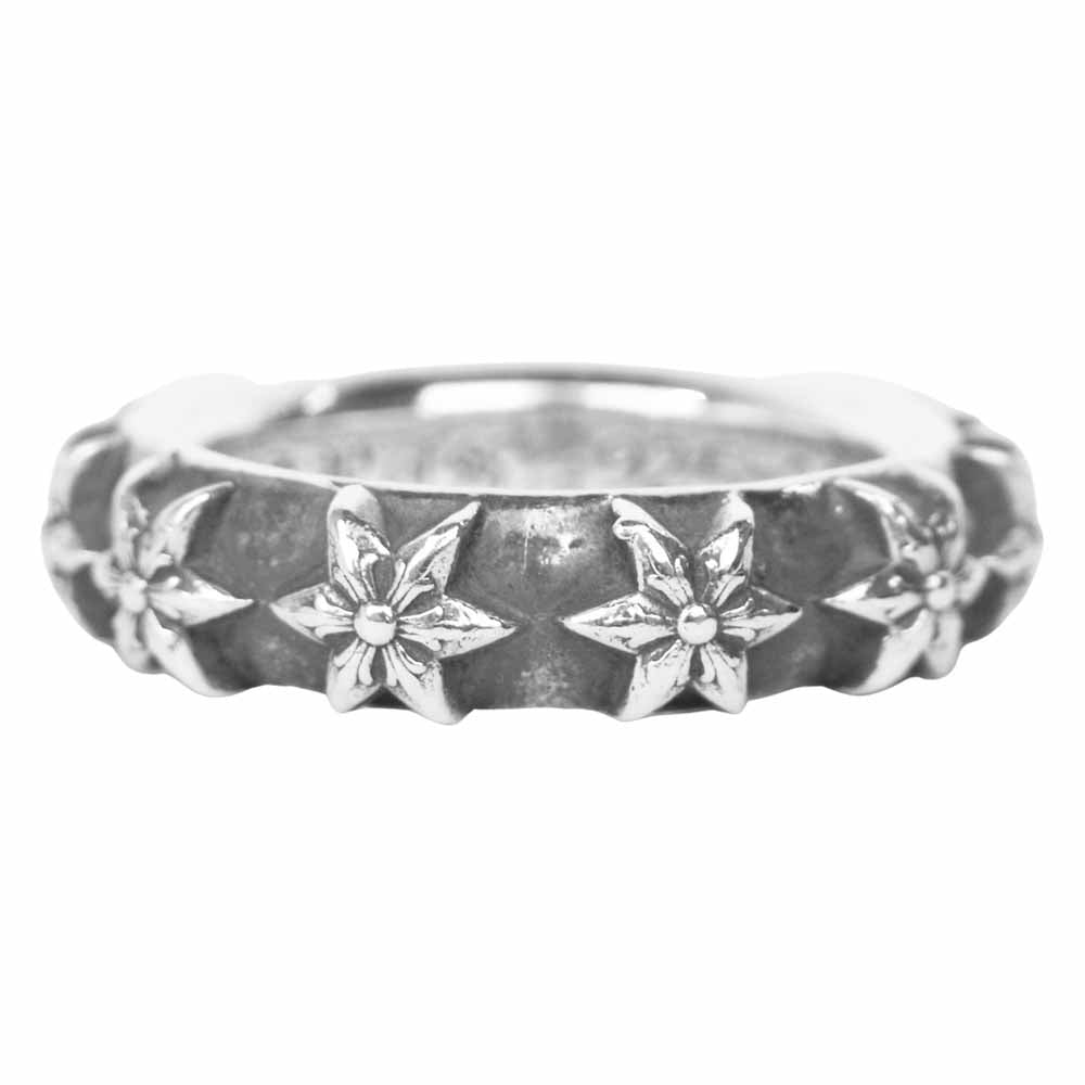 CHROME HEARTS クロムハーツ（原本無） STAR BAND RING スター バンド リング シルバー系 19号【中古】