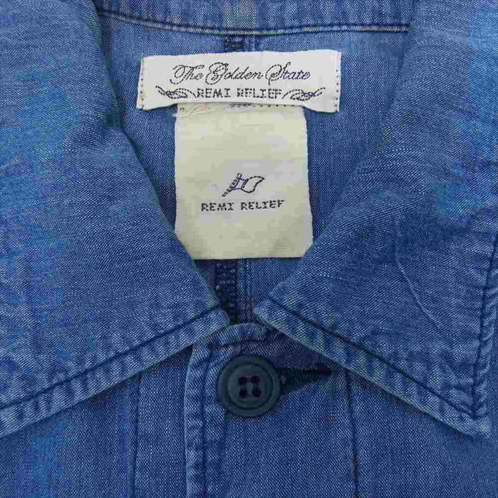 REMI RELIEF レミレリーフ デニム ステンカラー コート インディゴブルー系 M【中古】