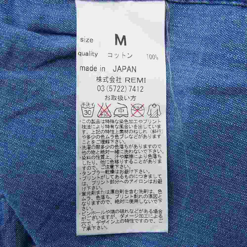 REMI RELIEF レミレリーフ デニム ステンカラー コート インディゴブルー系 M【中古】
