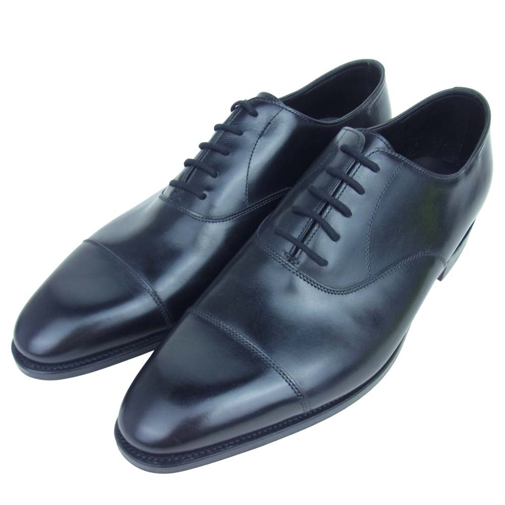 John Lobb ジョンロブ CITY2 SINGLE LEATHER シティ 2 レザー シューズ 8 1/2 ブラック系 8.5【新古品】【未使用】【中古】