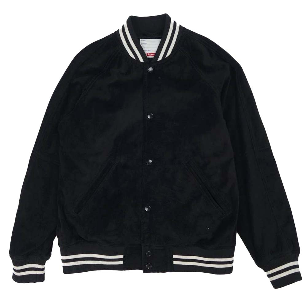 Supreme シュプリーム 17SS Suede Varsity Jacket スエード バーシティ ジャケット ブラック系 S【美品】【中古】