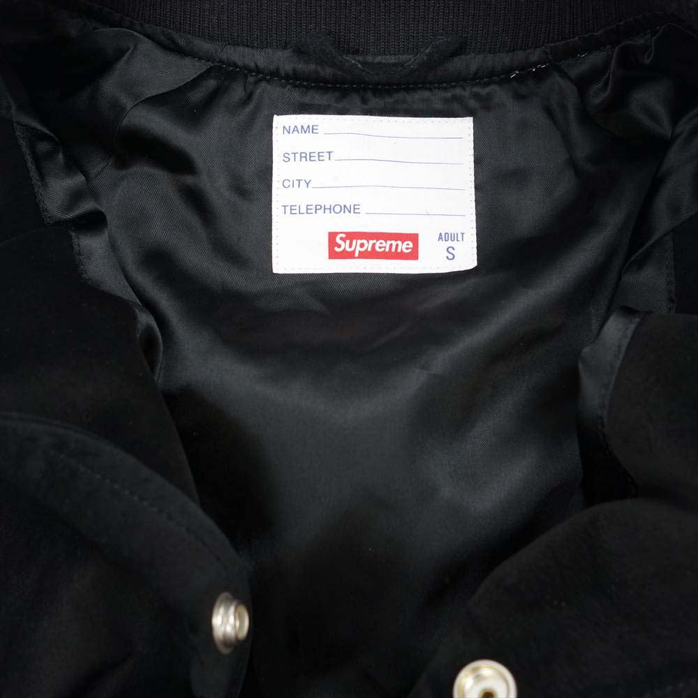 Supreme シュプリーム 17SS Suede Varsity Jacket スエード バーシティ ジャケット ブラック系 S【美品】【中古】