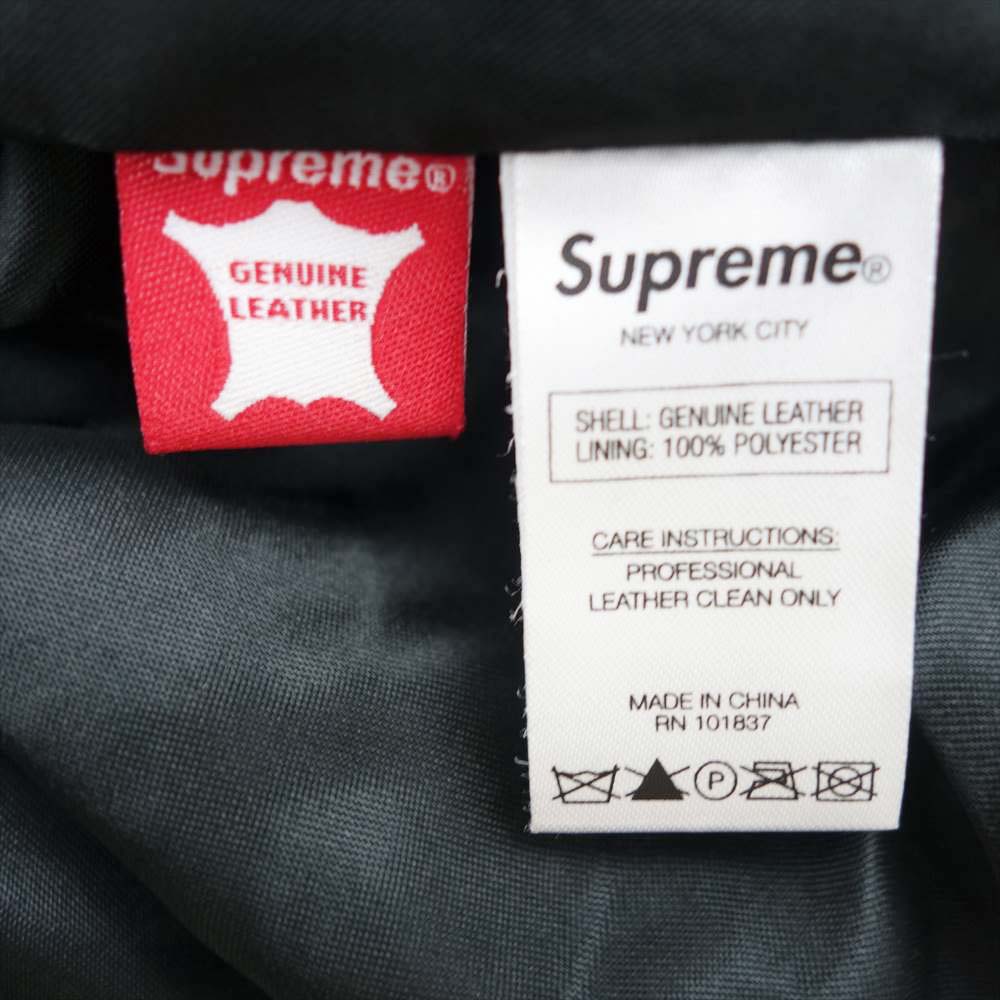 Supreme シュプリーム 17SS Suede Varsity Jacket スエード バーシティ ジャケット ブラック系 S【美品】【中古】