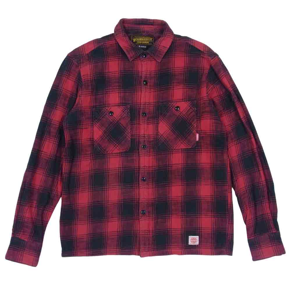 NEIGHBORHOOD ネイバーフッド チェック シャツ 長袖 ロングスリーブ レッド系 M【中古】