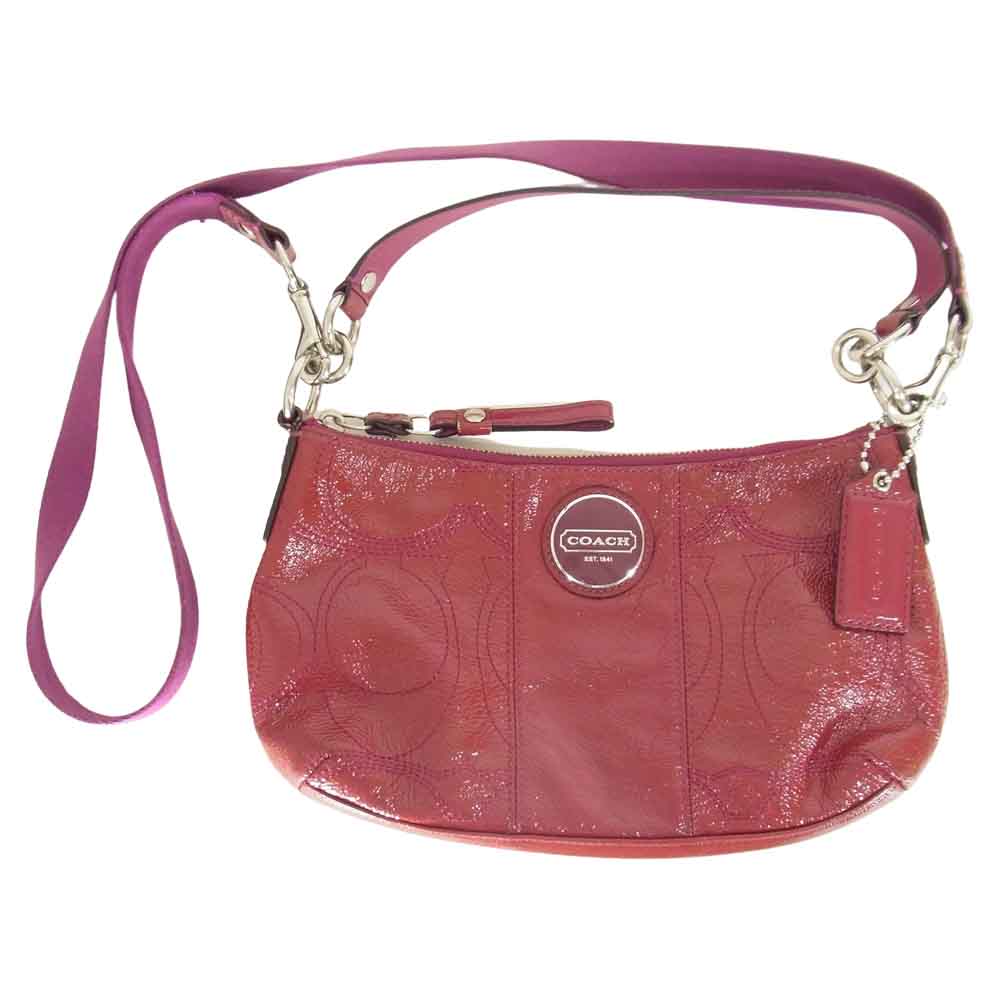 COACH コーチ F15141 シグネチャー レッド系【中古】
