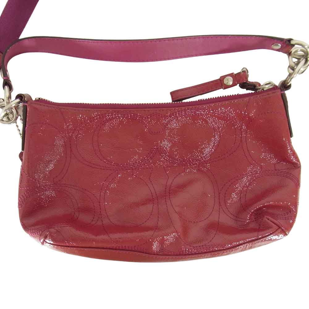 COACH コーチ F15141 シグネチャー レッド系【中古】