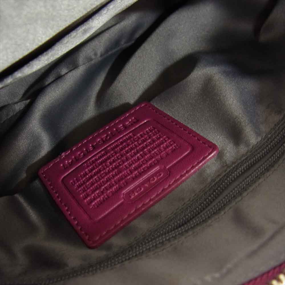 COACH コーチ F15141 シグネチャー レッド系【中古】