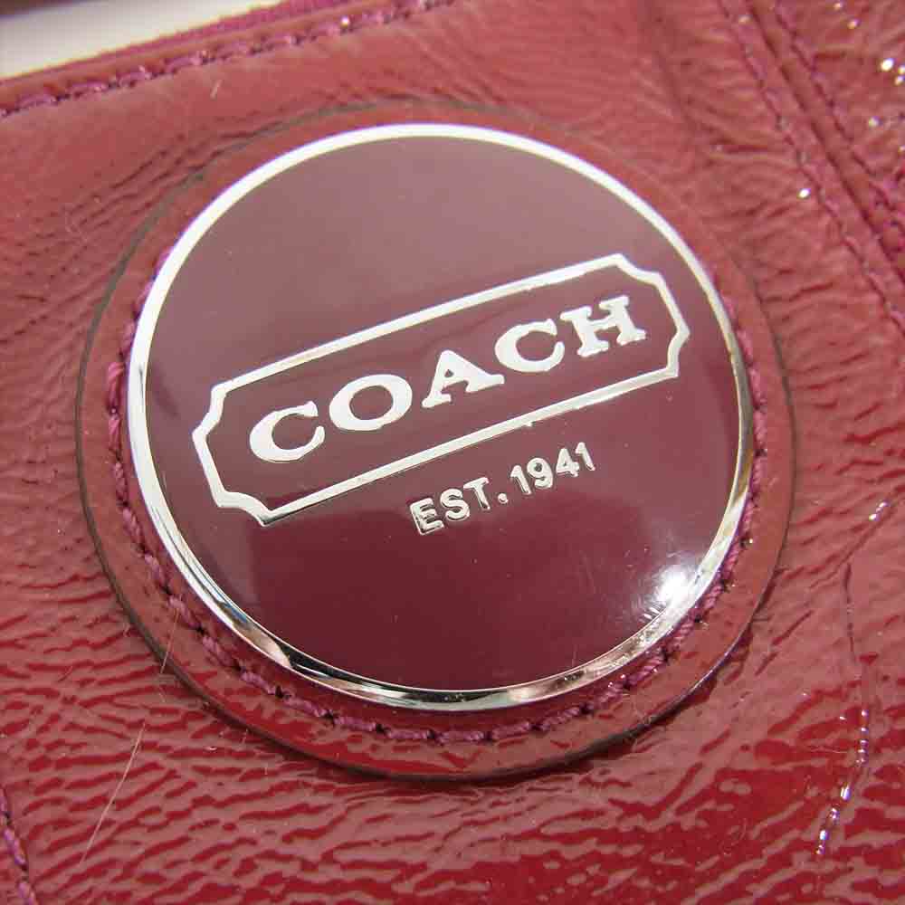 COACH コーチ F15141 シグネチャー レッド系【中古】