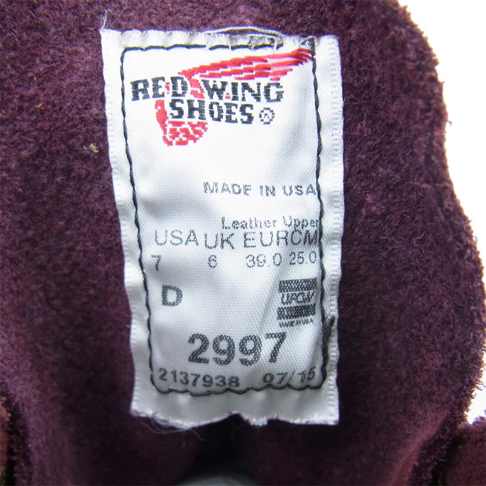RED WING レッドウィング 2997 ラインマン ブーツ スウェード ライトブラウン系 US7 UK6 EU39 CM25【極上美品】【中古】