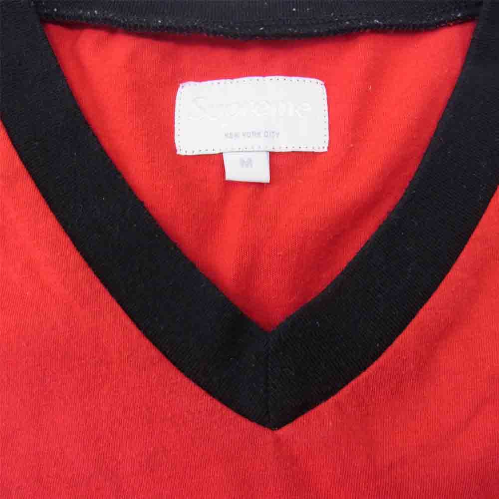 Supreme シュプリーム 17AW Glitter Arc Football Top ラメ アーチロゴ フットボール 半袖 Tシャツ レッド系 M【中古】