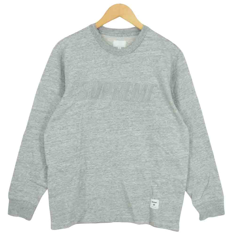 Supreme シュプリーム 17AW REFLECTIVE リフレクター ロゴ スウェット 長袖 Tシャツ グレー系 M【中古】
