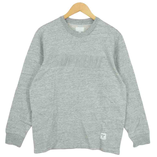 Supreme シュプリーム 17AW REFLECTIVE リフレクター ロゴ スウェット 長袖 Tシャツ グレー系 M【中古】