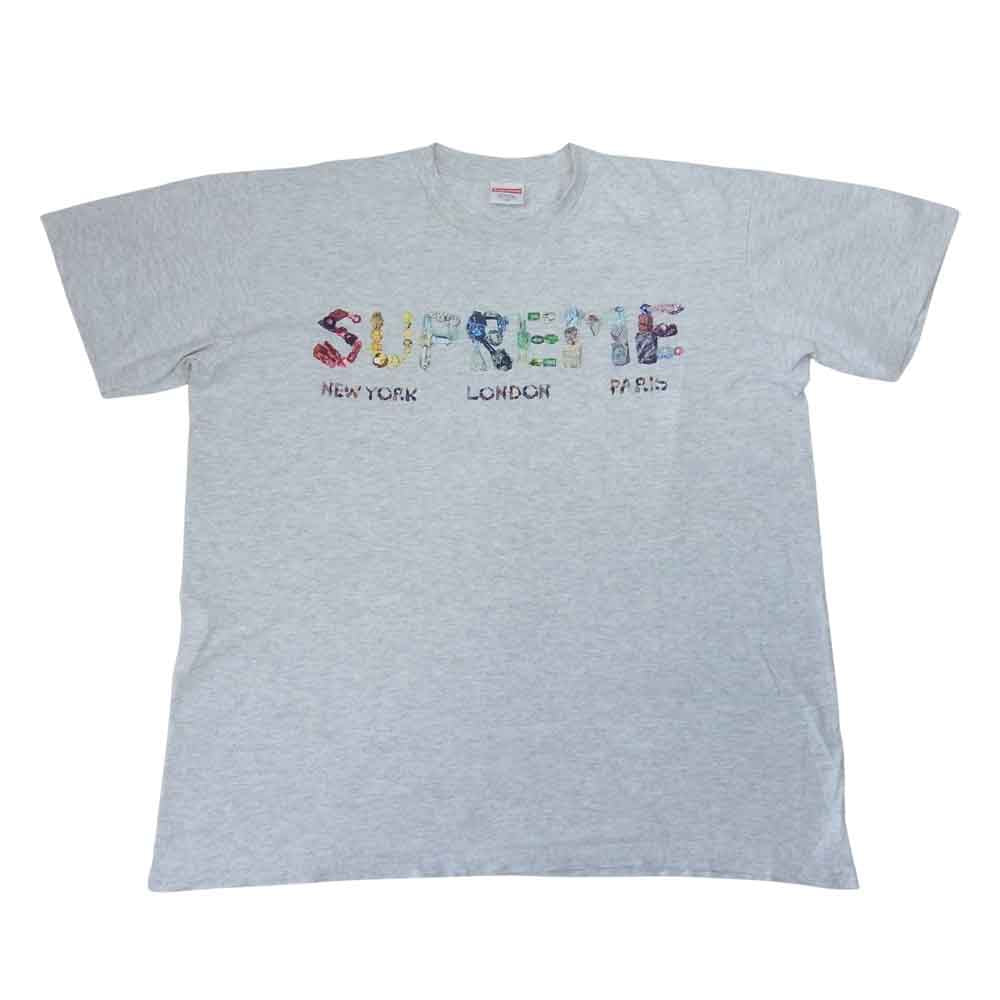 Supreme シュプリーム 18SS Rocks Tee ロックス ジュエリー 宝石 ロゴ  Tシャツ グレー系 M【中古】
