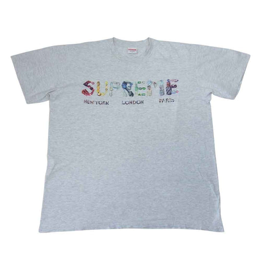 Supreme シュプリーム 18SS Rocks Tee ロックス ジュエリー 宝石 ロゴ  Tシャツ グレー系 M【中古】