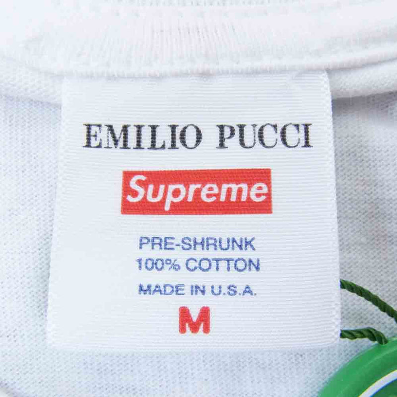 SUPREME シュプリーム 21SS Emilio Pucci Box Logo Tee エミリオプッチ ボックスロゴ半袖Tシャツ ホワイト/ブルー