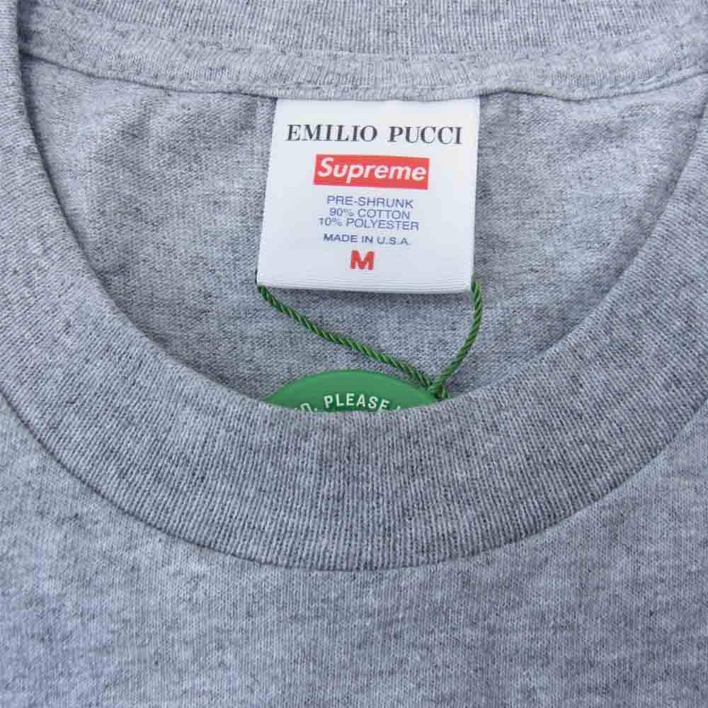 Supreme シュプリーム 21SS ×Emilio Pucci Box Logo Tee エミリオプッチ ボックスロゴ 半袖 Tシャツ グレー グレー系 M【新古品】【未使用】【中古】