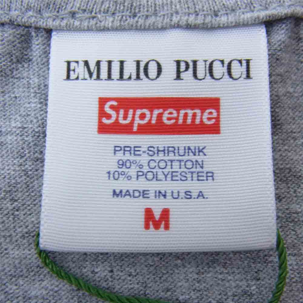 Supreme シュプリーム 21SS ×Emilio Pucci Box Logo Tee エミリオプッチ ボックスロゴ 半袖 Tシャツ グレー グレー系 M【新古品】【未使用】【中古】