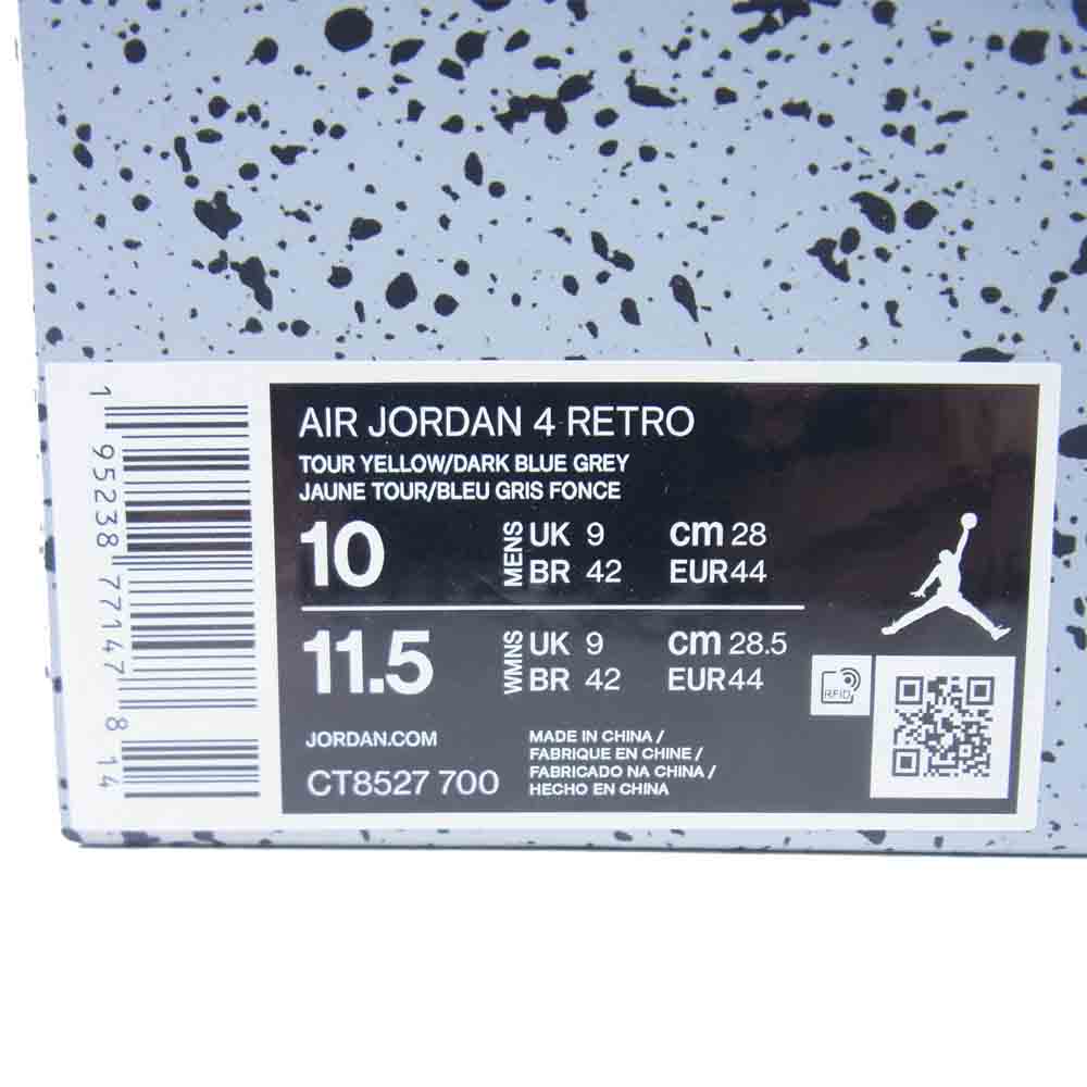 NIKE ナイキ CT8527-700 AIR JORDAN 4 RETRO TOUR YELLOW ツアーイエロー イエロー系 28cm【新古品】【未使用】【中古】