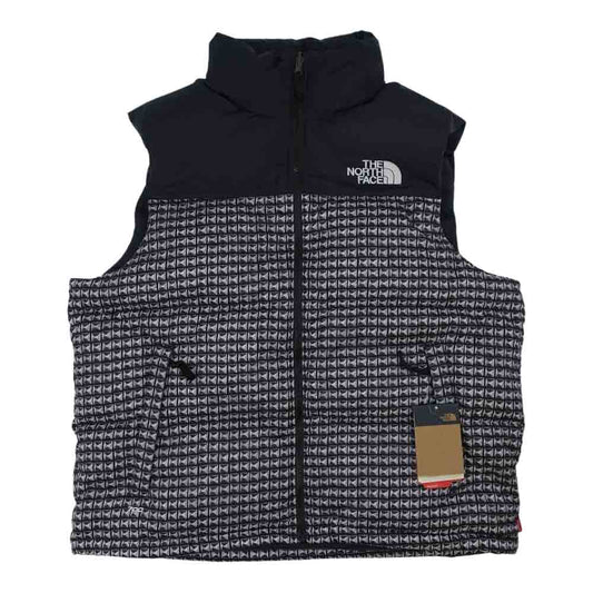 Supreme シュプリーム 21SS ×THE NORTH FACE ノースフェイス Studded Nuptse Vest スタッズプリント ヌプシ ベスト ブラック系 グレー系 ブルー系 XL【極上美品】【中古】