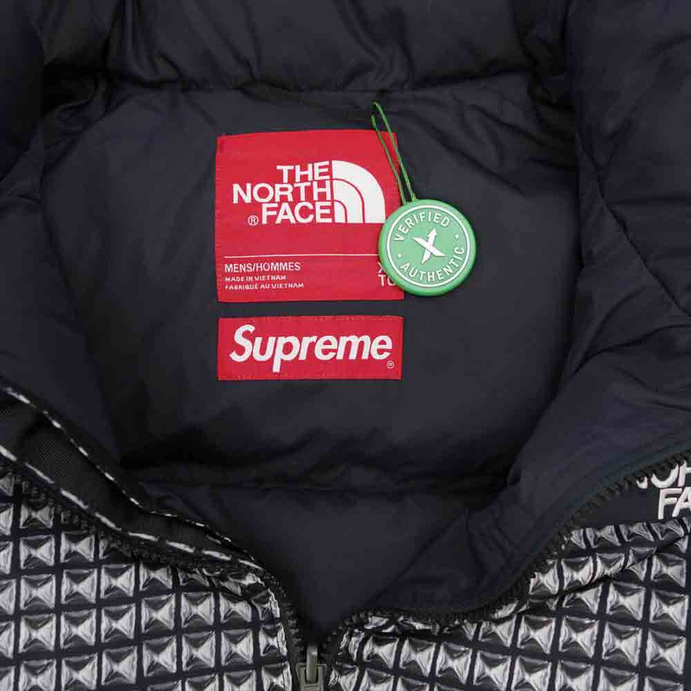 Supreme シュプリーム 21SS ×THE NORTH FACE ノースフェイス Studded Nuptse Vest スタッズプリント ヌプシ ベスト ブラック系 グレー系 ブルー系 XL【極上美品】【中古】