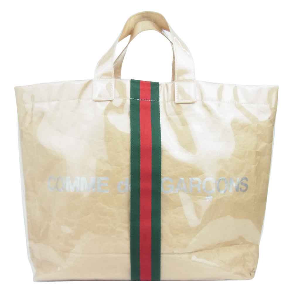 GUCCI グッチ 18AW ×COMME des GARCONS コムデギャルソン HAPPY HOLIDAYS 限定 シャリー ライン ビニール トート バック【美品】【中古】