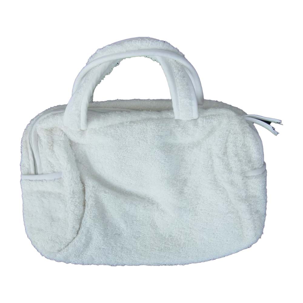 Christian Dior クリスチャンディオール パイル地 ミニ ボストン バッグ ホワイト系【極上美品】【中古】