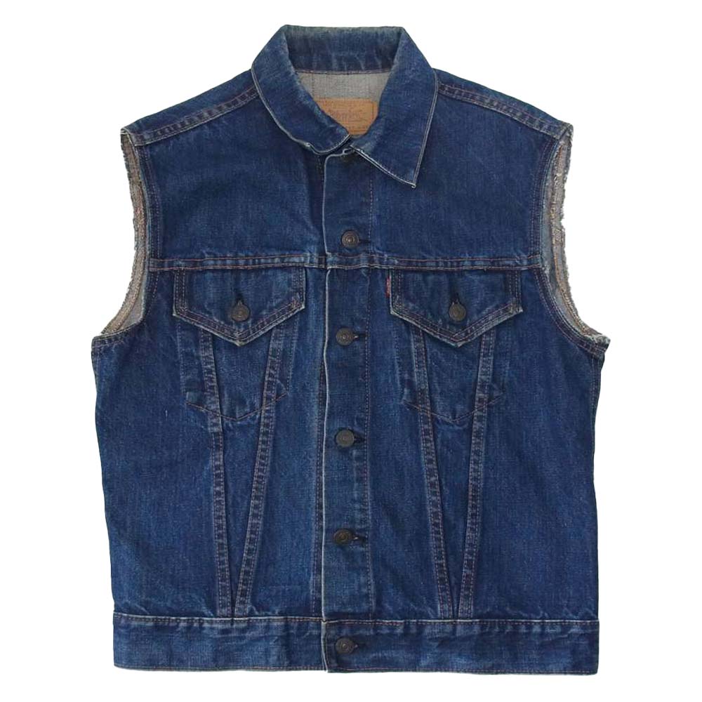 Levi's リーバイス 70505-0217 ボタン裏524 BIGE 袖カットオフ デニム ベスト インディゴブルー系 40【中古】
