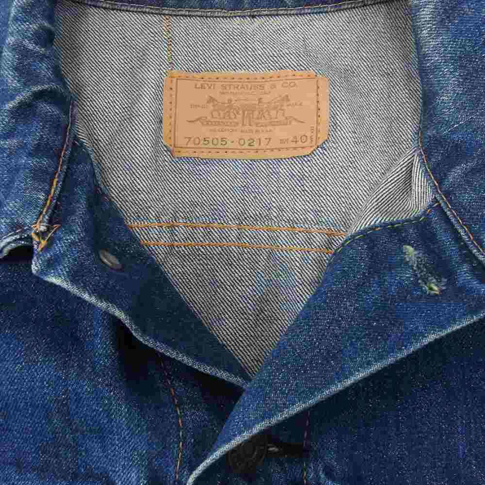 Levi's リーバイス 70505-0217 ボタン裏524 BIGE 袖カットオフ デニム ベスト インディゴブルー系 40【中古】