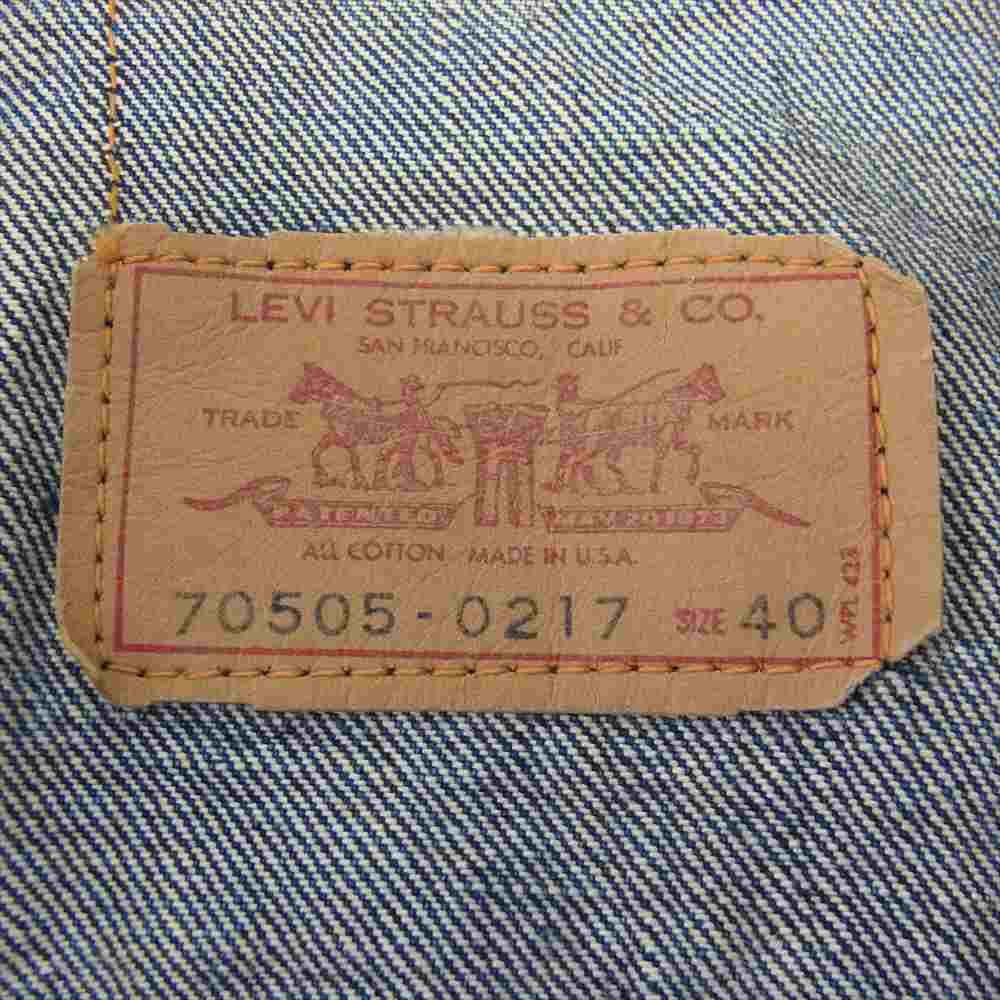 Levi's リーバイス 70505-0217 ボタン裏524 BIGE 袖カットオフ デニム ベスト インディゴブルー系 40【中古】