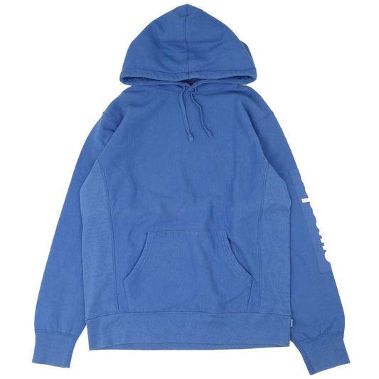 Supreme シュプリーム 17SS Sleeve Patch Hooded Sweatshirt プルオーバー ブルー系 L【中古】