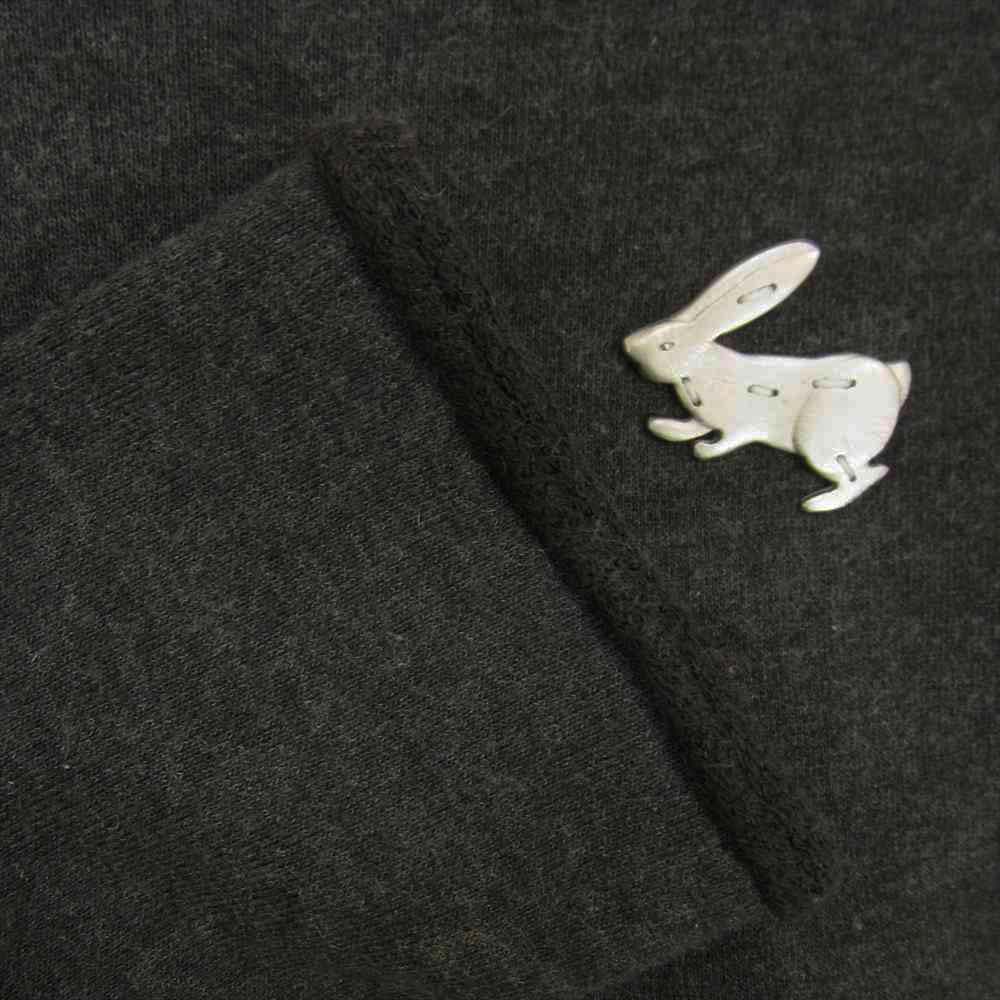 mina perhonen ミナペルホネン ia8352 hare ウサギメタルパーツ カットソー ダークグレー系【中古】