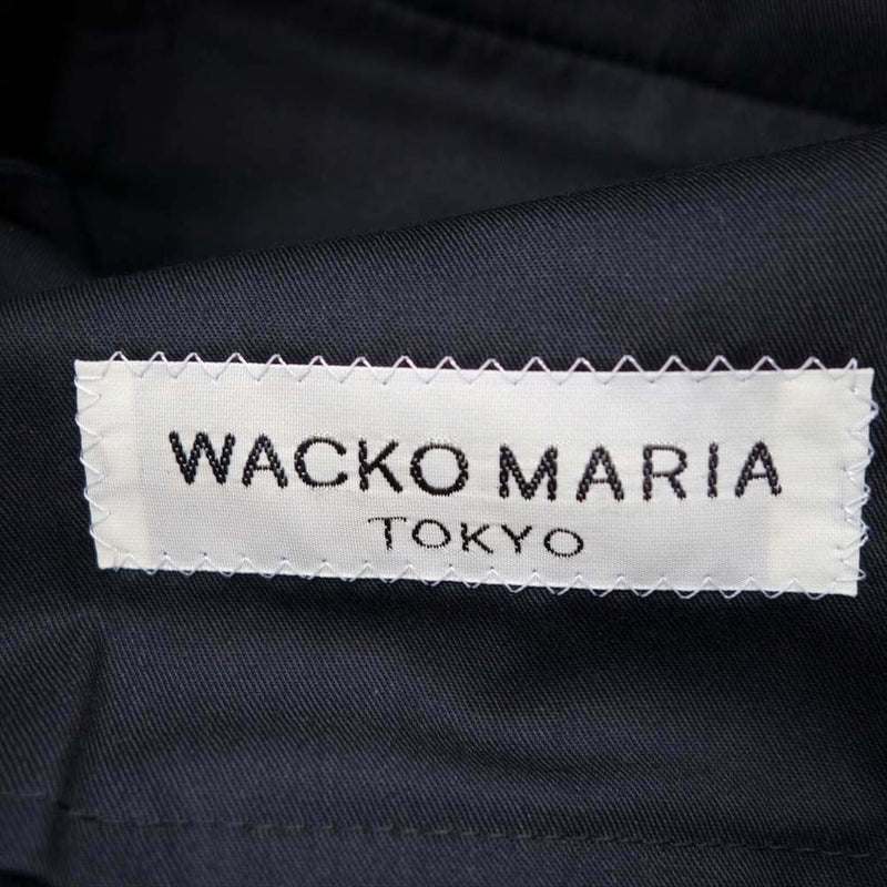 WACKO MARIA ワコマリア センタープレス ストライプ テーパード パンツ ブラック系 M【美品】【中古】