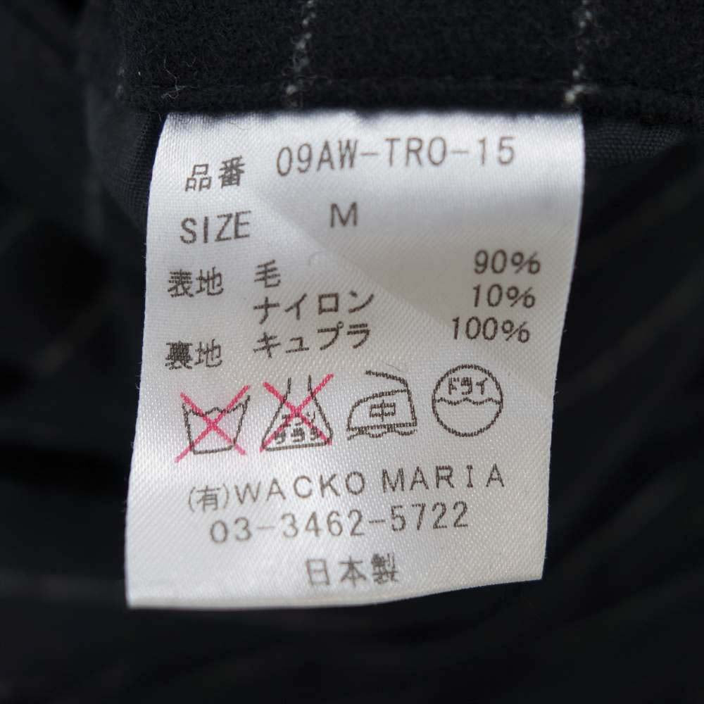 WACKO MARIA ワコマリア センタープレス ストライプ テーパード パンツ ブラック系 M【美品】【中古】