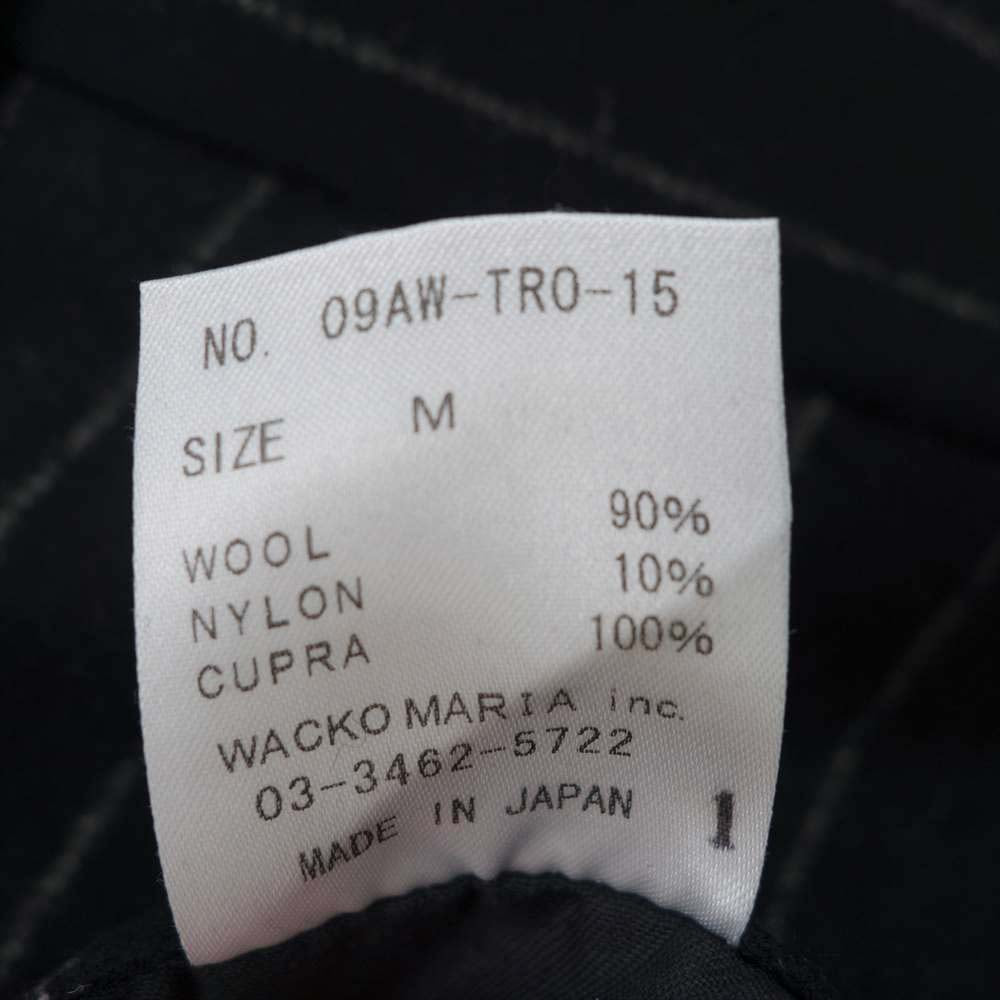 WACKO MARIA ワコマリア センタープレス ストライプ テーパード パンツ ブラック系 M【美品】【中古】