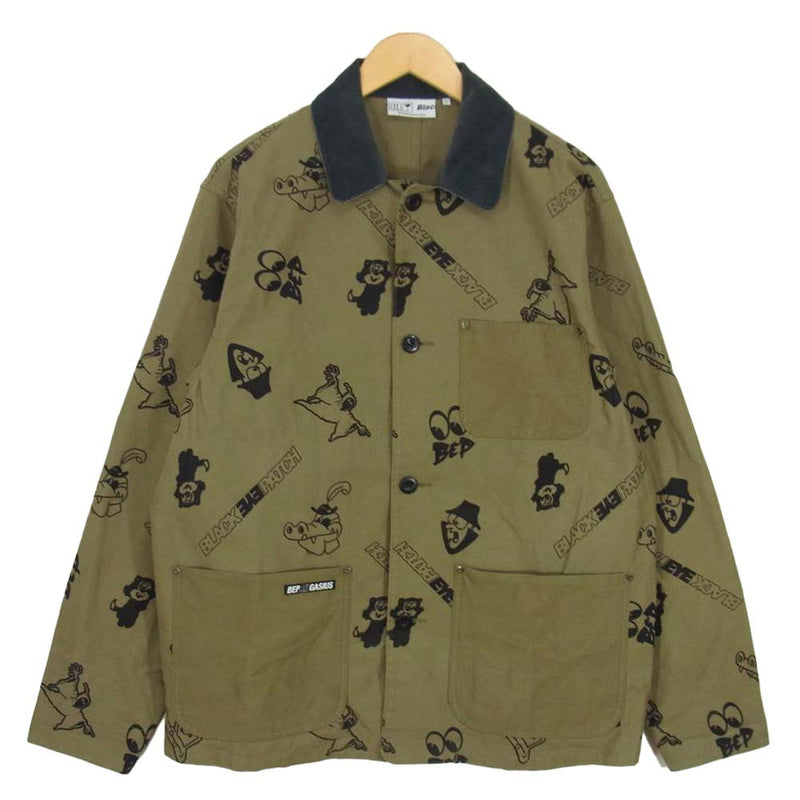 ブラックアイパッチ 21SS Gasius Duck Jacket 総柄 カバーオール ジャケット カーキ系 L【中古】