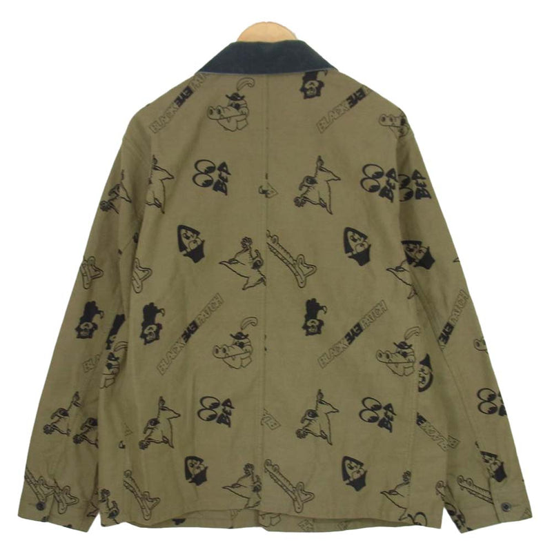 ブラックアイパッチ 21SS Gasius Duck Jacket 総柄 カバーオール ジャケット カーキ系 L【中古】