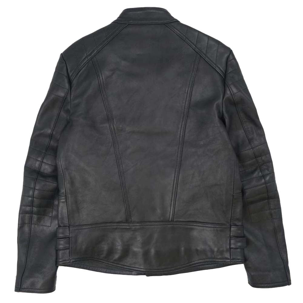 blackmeans ブラックミーンズ 945-71TJ169-6 日本製 シープスキン ダメージ加工 レザー セミダブルライダース ジャケット ブラック系 3【美品】【中古】