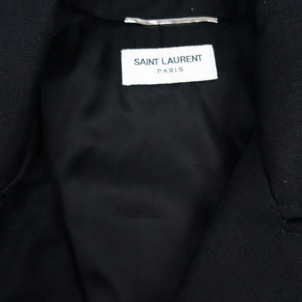 SAINT LAURENT サンローラン 570290 コットン リネン ギャバジン ボンバージャケット ブラック系 50【極上美品】【中古】