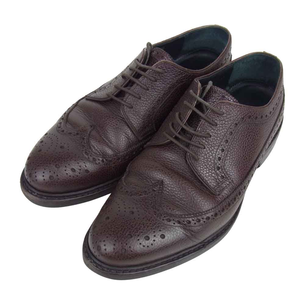 JALAN SRIWIJAYA ジャランスリウァヤ 98652 BLACK GRAIN Wingtip Shoes ウィングチップ グレインレザー シューズ ダークブラウン系 6.5【中古】