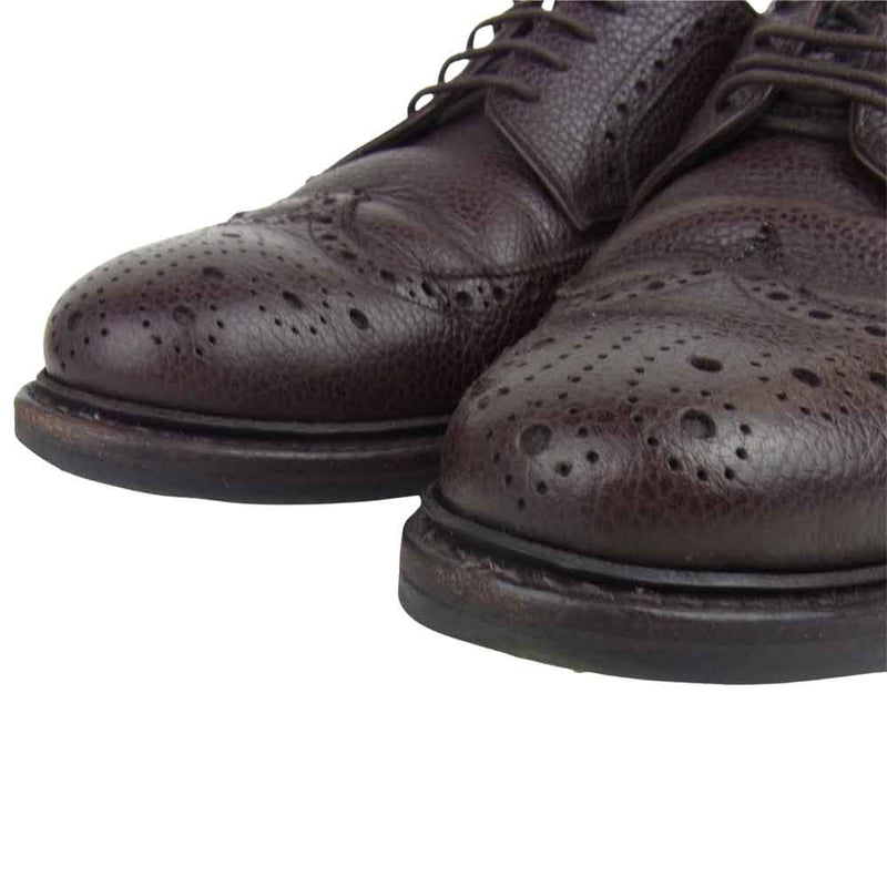 JALAN SRIWIJAYA ジャランスリウァヤ 98652 BLACK GRAIN Wingtip Shoes ウィングチップ グレインレザー シューズ ダークブラウン系 6.5【中古】